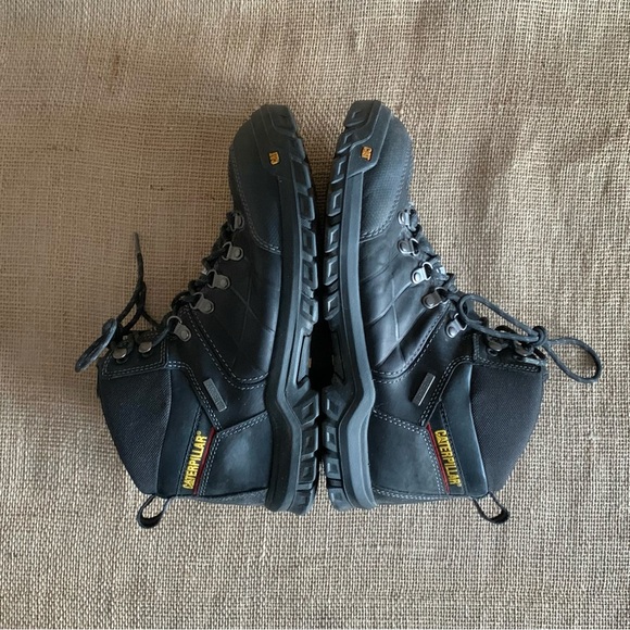 CAT CATAPILLAR Men’s Black Leather Steel Toe Work Boots Men’s 10.5 - Picture 5 of 15